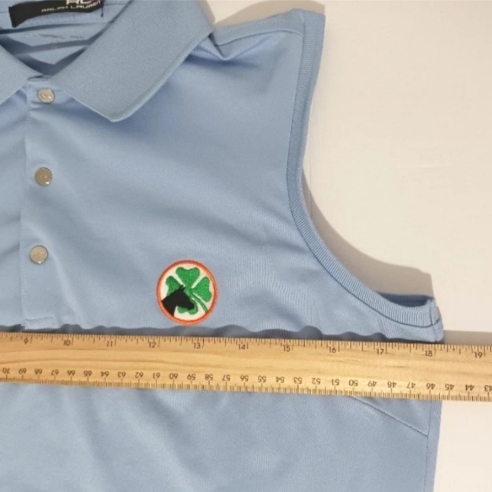 RLX Ralph Lauren Women's Polo Shirt Blue Sleeveless Snaps No Size Tag - Est Sz S - Picture 10 of 13
